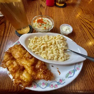 Fish n Tarter Sauce, Mac n Cheese with Coleslaw @ Cornerstone Inn Restaurant