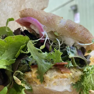 Tunaless melt on Ciabatta with garlic aïoli