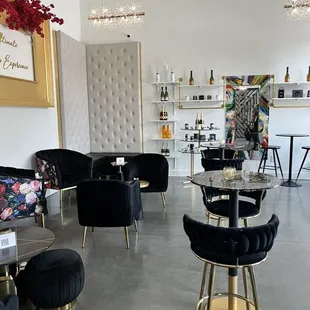 the interior of a salon