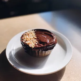 Chocolate Almond Cake (GF) - A Chocolate Almond Cake, made from almond flour and packed with pecans and Mi Amere 58% dark chocolate.