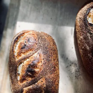 Mountain Sourdough - a sourdough bread made with flax seeds &amp; stoneground spelt flour.