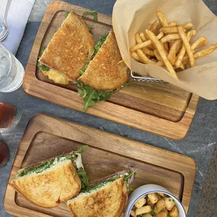 morning glory sandwich (bottom) tuna melt (top)