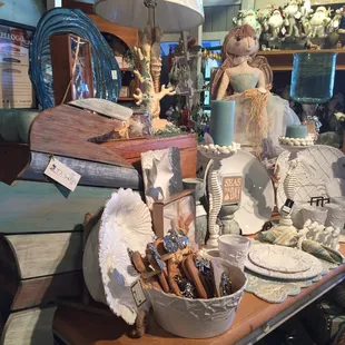 One of many beautiful displays of beach themed home decor.