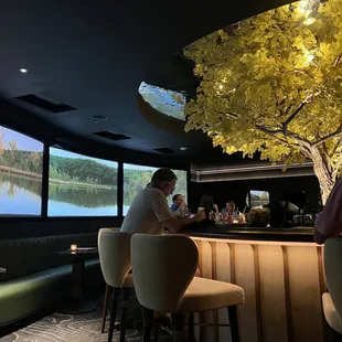 people sitting at the bar