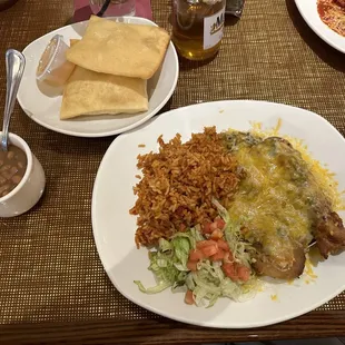 Two green chile rellenos $18