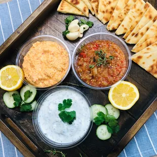 Pita and Dip Trio