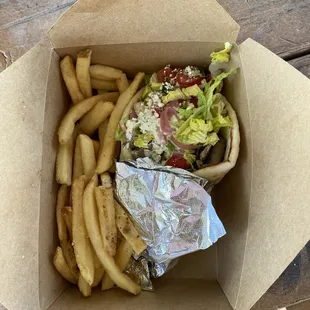 Fries, Beef and Lamb Gyro