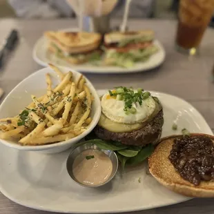 Bison Burger with Parm Fries