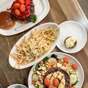 Create Your Own Burger, Parmesan Fries @lesminaddio