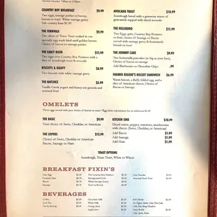 Breakfast Menu