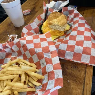 Biscuit Sandwhich &amp; fries