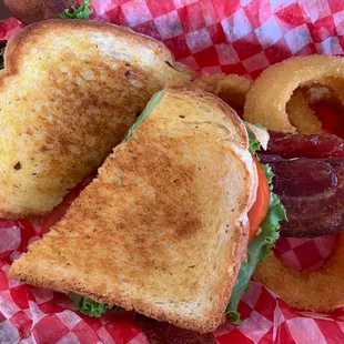 BLT and onion rings