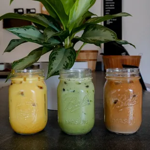 Turmeric, Matcha, Coffee Lattes with house-made OCC Milk (Oat, Coconut, Cashew)