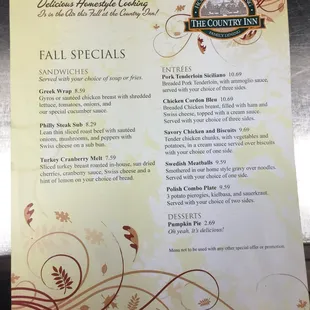 New fall specials!!!