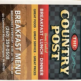 Breakfast served until 11 am