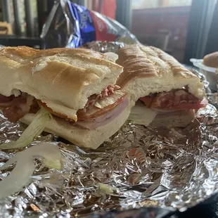 Country club hoagie on fantastic soft bread! One&apos;s big enough for two.
