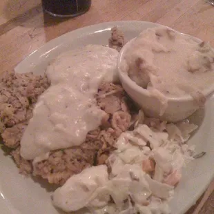 Chicken fried steak (half order) with mashers n slaw