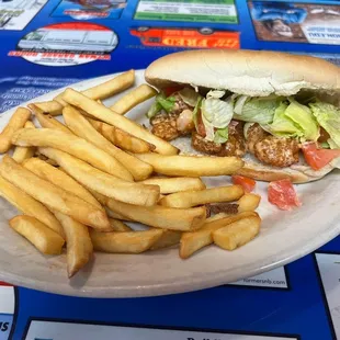 a sandwich and french fries