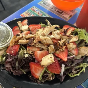 Grilled Chicken Strawberry Feta Salad