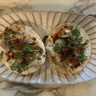 Smoked black code bagel for weekend brunch