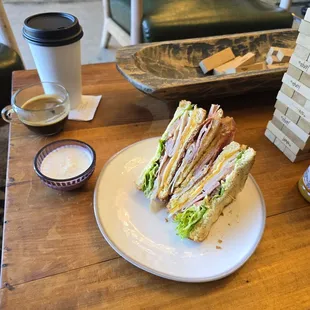 Capitol Club Sandwich, Latte, &amp; Espresso Shot.