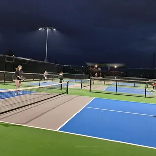 Lighted pickleball courts