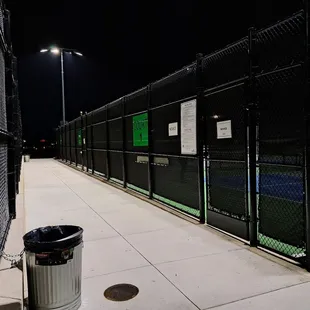 Aisle for the 3 novice courts. No entrance to the intermediate courts, but you can see them.