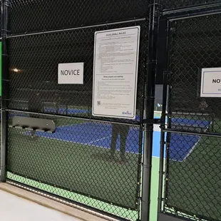 Courts 1-3 are designated for Novice players. Hang your paddle handle through the slot. 2 paddle racks that each hold 4 paddles.