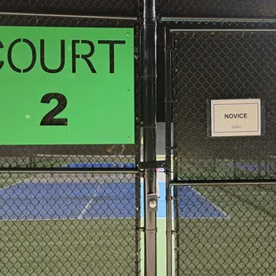 Courts 1-3 are designated for Novice players. These pickleball courts are closest to the parking lot.