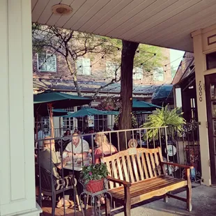 Outside view of courtyard seating.