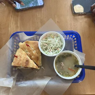 #5 brie bacon sandwhich side- zuppa toscani soup side- coleslaw (made fresh each morning)