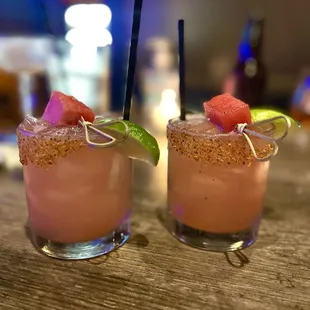 two glasses of cocktail