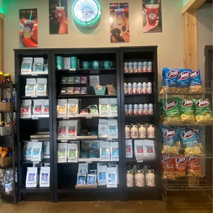 a display of beverages