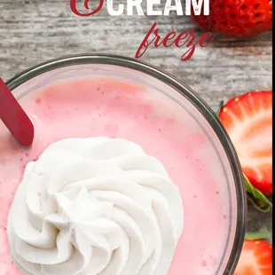 Try our smoothies - Strawberry  - Strawberry &amp; Banana - Wild berry - Blue Berry Pomegranate  Acai and our Strawberry &amp; Creme Freeze