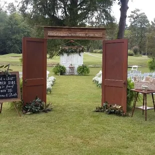 Wedding by the  pond