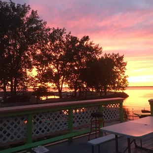 Great sunsets on the deck