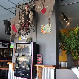 a vending machine in a restaurant