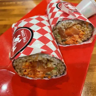Spicy salmon Sushi burrito