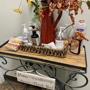 Bathroom amenities. Please seat yourself, ha!