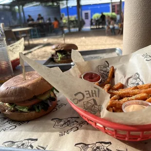 Real Burger w Sweet Potato Fries
