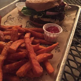 Vegan Bacon Cheese Burger