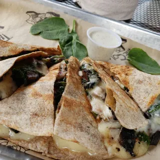 Portobello and Spinach Quesadilla