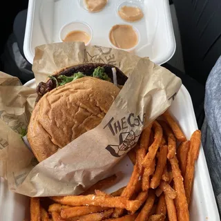 GF Vegan Bacon Cheese Burger