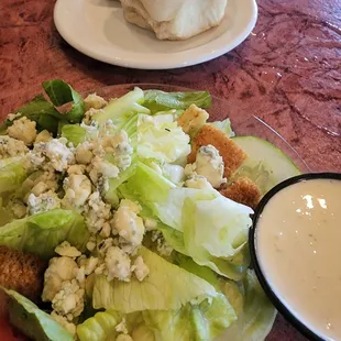House salad with Bleu cheese dressing