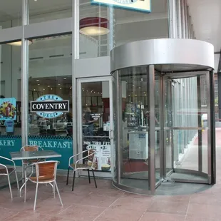 the entrance to the restaurant