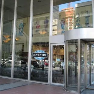 the entrance to the building