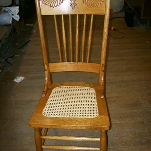 We do all hand caning and seat weaving.