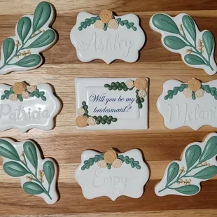 Decorated bridesmaid proposal cookies