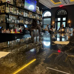 Bar seating.  Happy hour til 7. 20% off starters