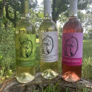 three bottles of wine